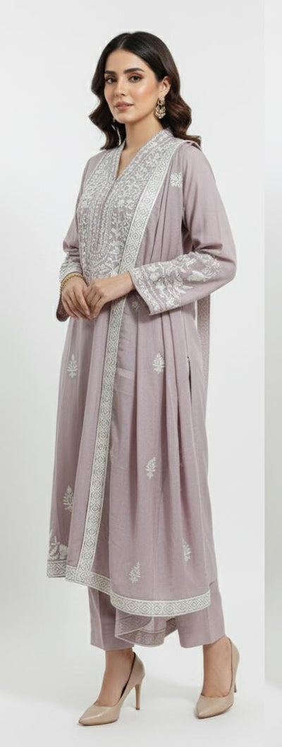 3 Piece Stitched Embroidery Dress - Ready To Wear