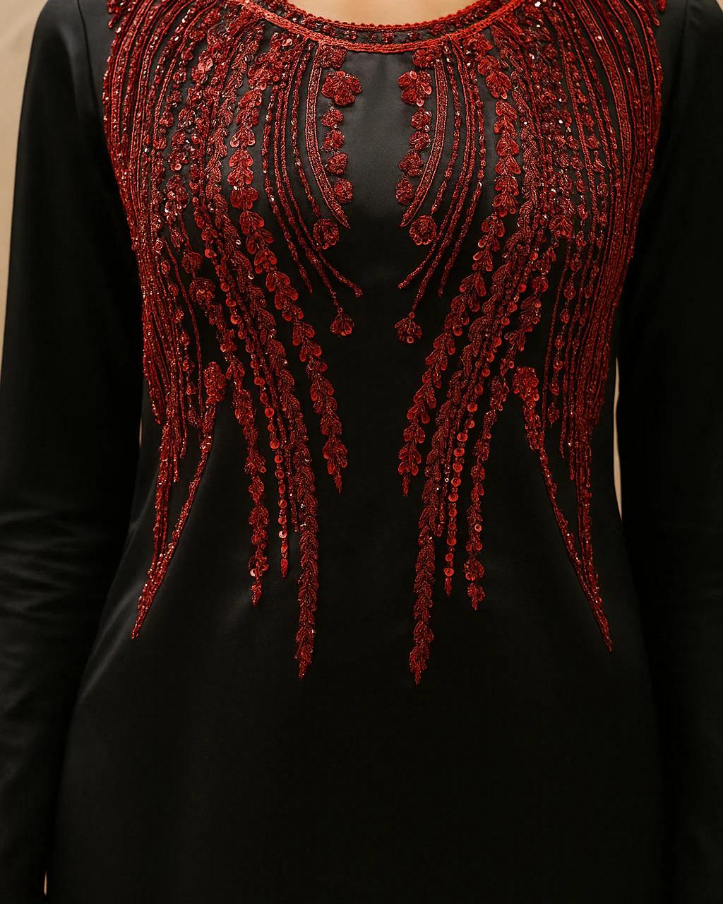 3 Piece Stitched Silk Dress - Ready To Wear