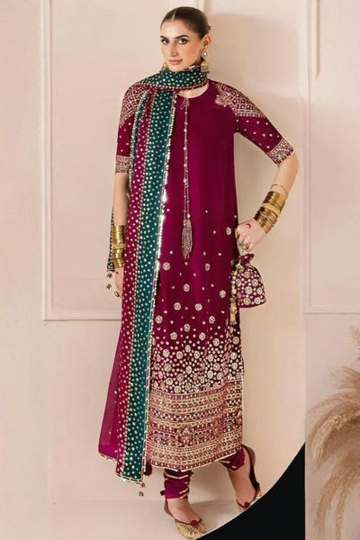 3 Piece Stitched Embroidered Dress - Ready To Wear