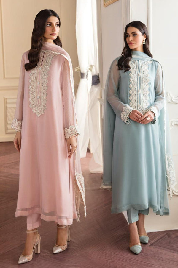 3 Piece Stitched Chiffon Dress - Ready To Wear