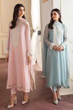 3 Piece Stitched Chiffon Dress - Ready To Wear