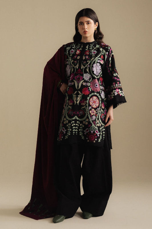 3 Piece Stitched Dhanak Dress - Ready To Wear