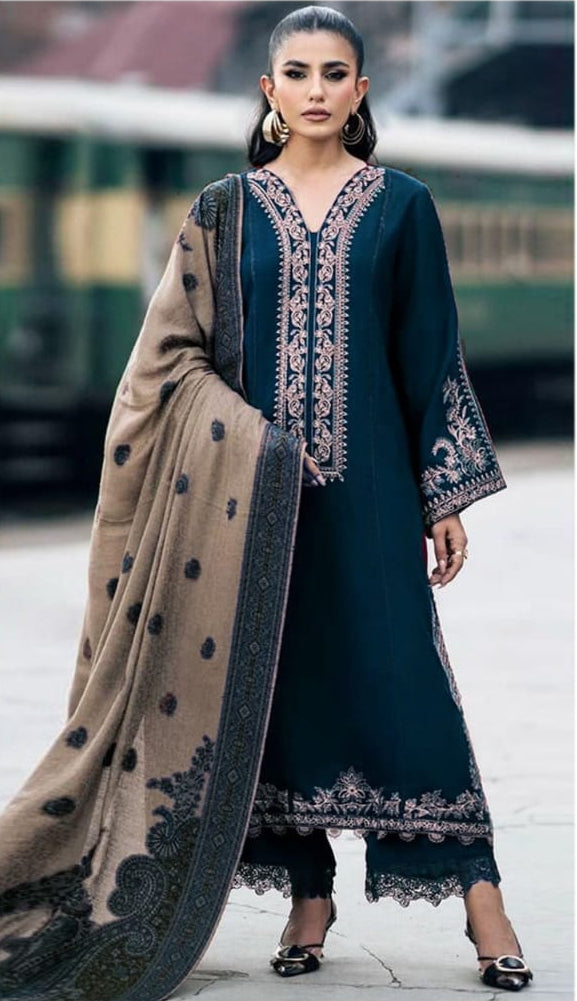 3 Piece Stitched Dhanak Dress - Ready to Wear