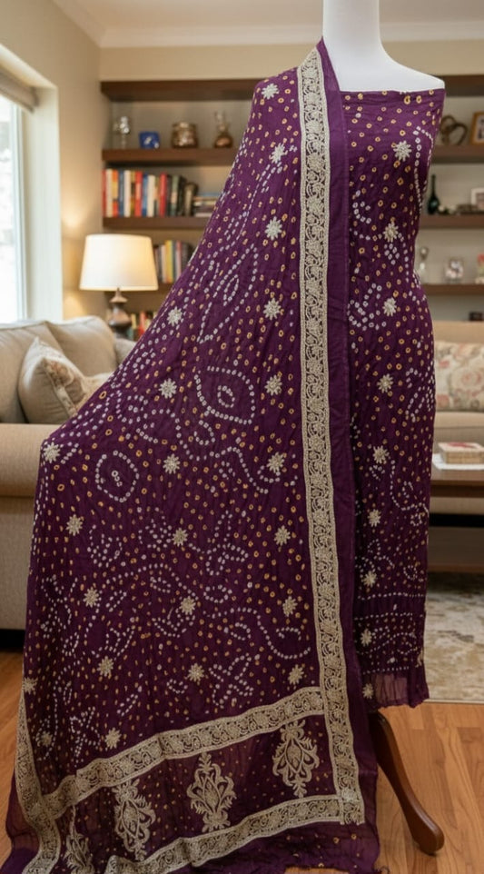 3 Piece Stitched   Silk  suit - Ready  to Wear