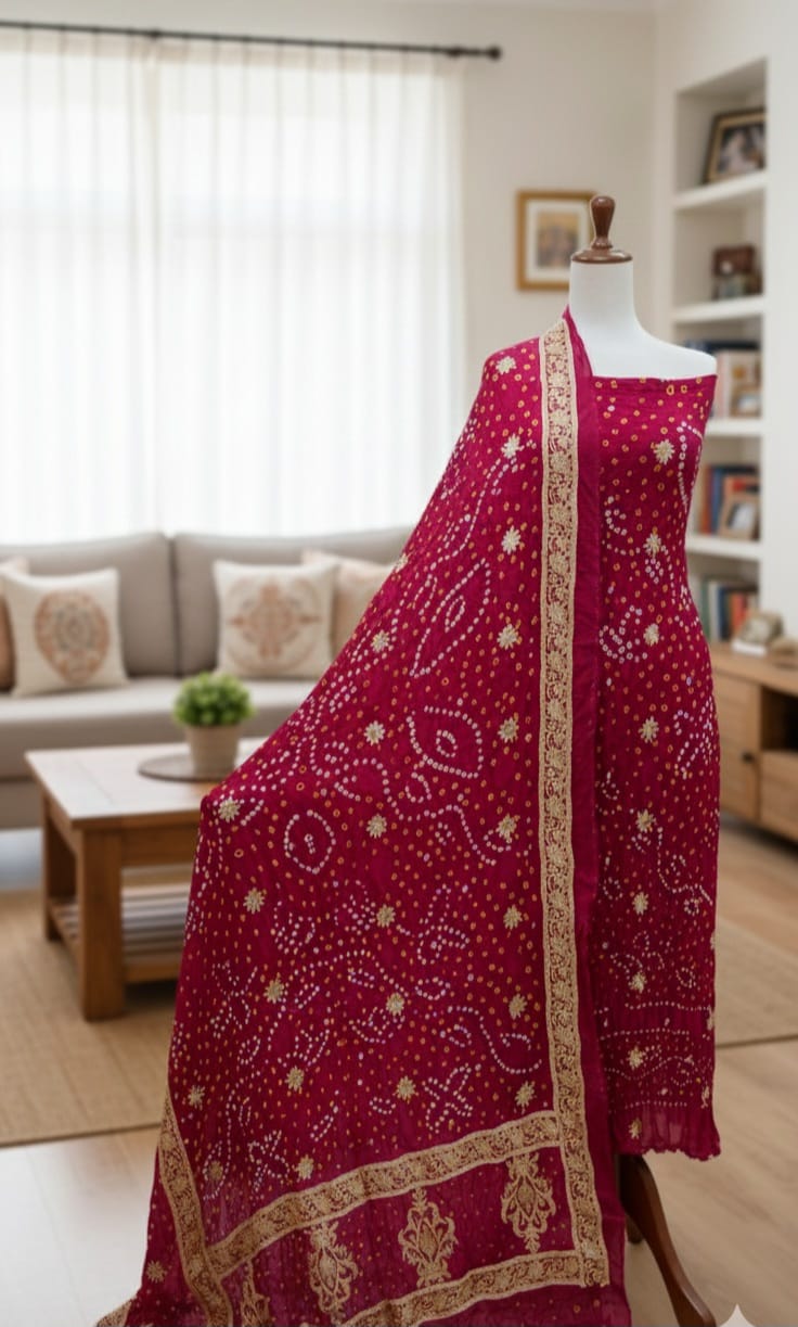 3 Piece Stitched   Silk  suit - Ready  to Wear