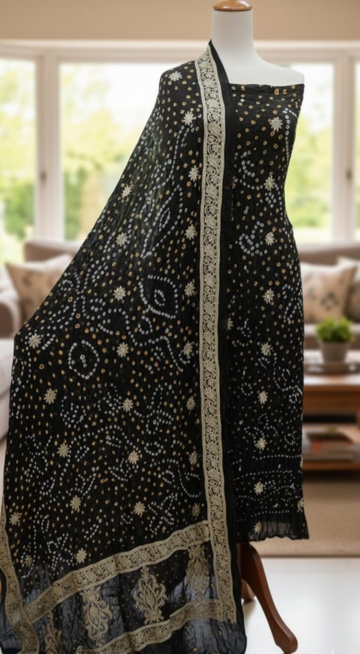 3 Piece Stitched   Silk  suit - Ready  to Wear