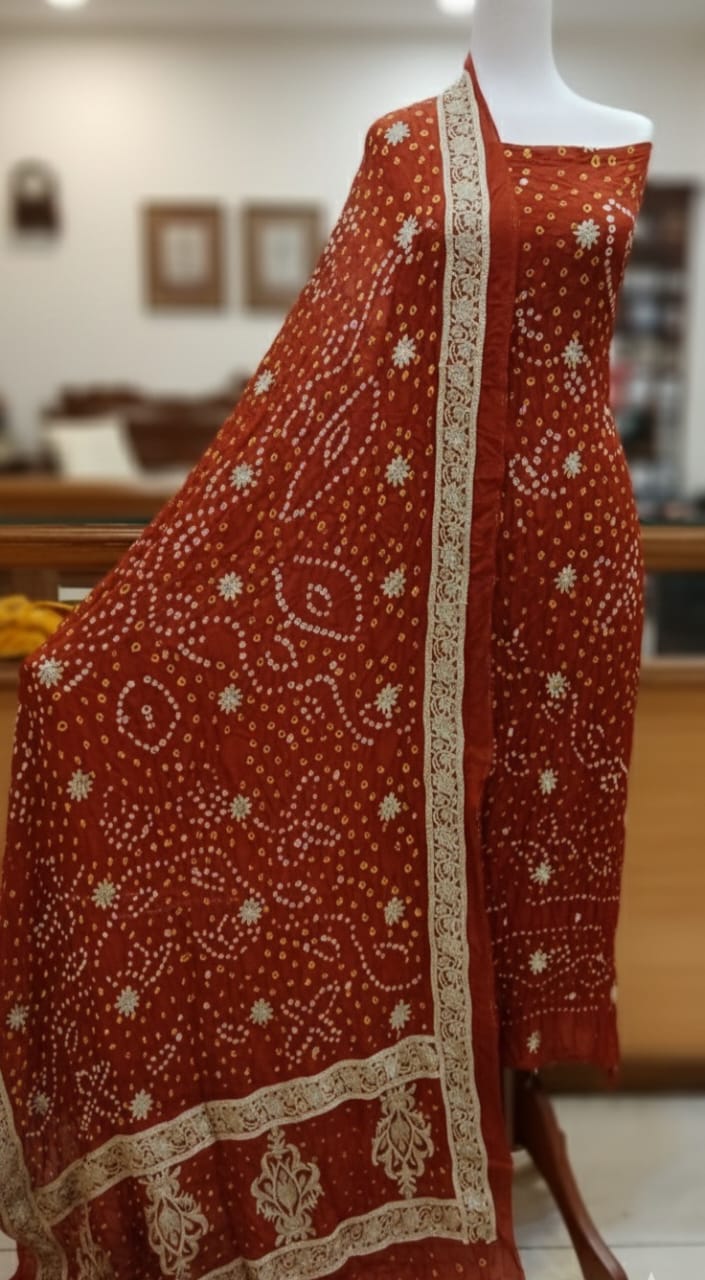 3 Piece Stitched   Silk  suit - Ready  to Wear