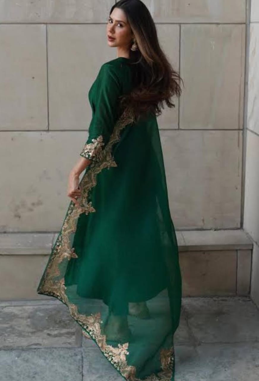 03-Piece Luxury Raw Silk Dress Ready To Wear