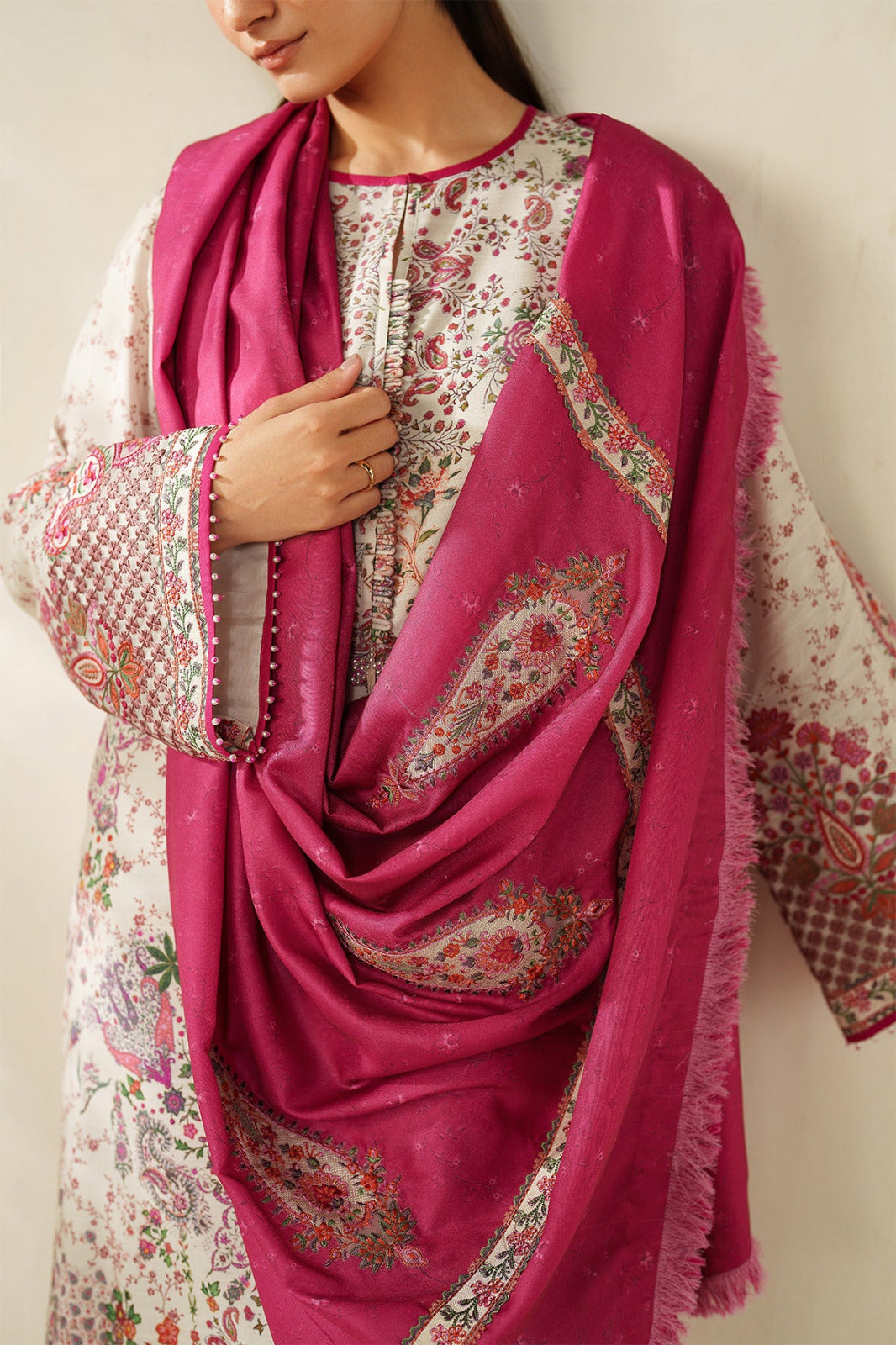 03-Piece Baroque Pure Lawn With Dupatta - Ready To Wear