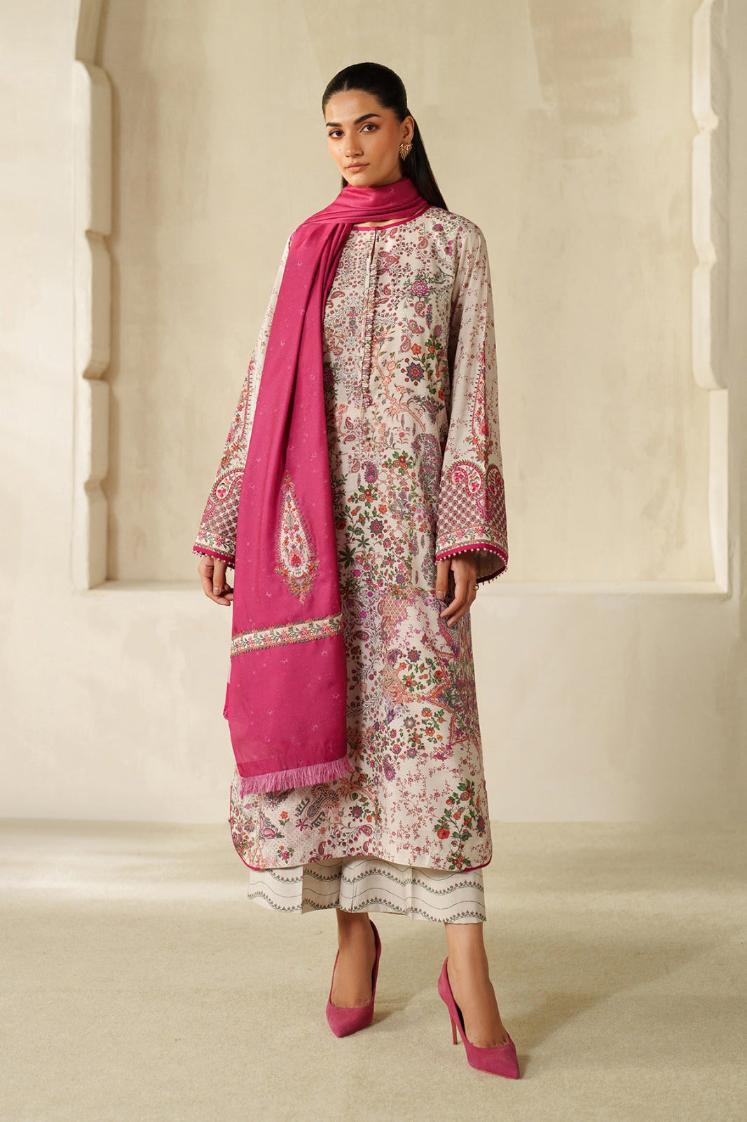 03-Piece Baroque Pure Lawn With Dupatta - Ready To Wear