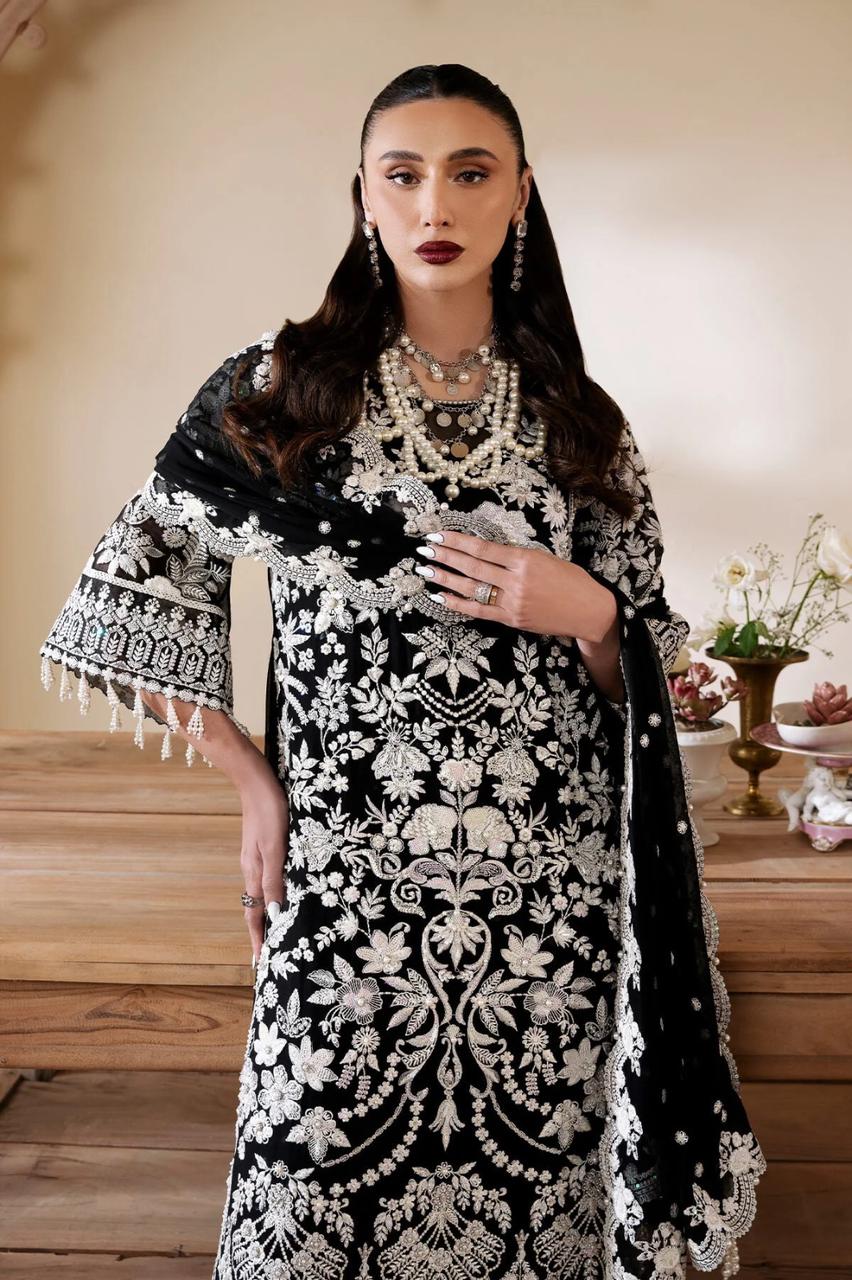 03-Piece Fully Heavy Embroidered With Chiffon Dupatta - Ready To Wear