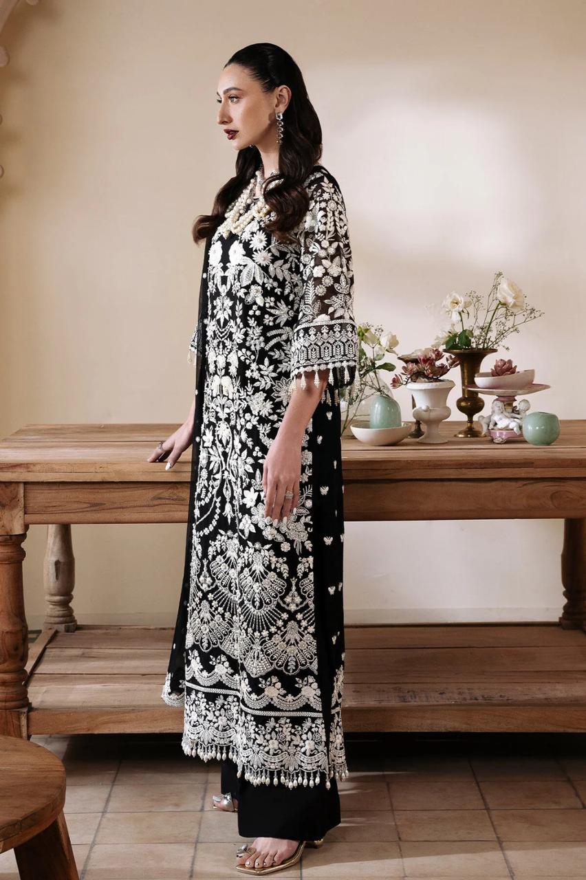 03-Piece Fully Heavy Embroidered With Chiffon Dupatta - Ready To Wear
