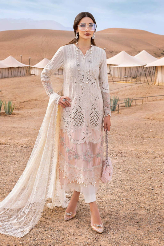 03-Piece Embroidered Luxury Chikankari Lawn - Ready To Wear