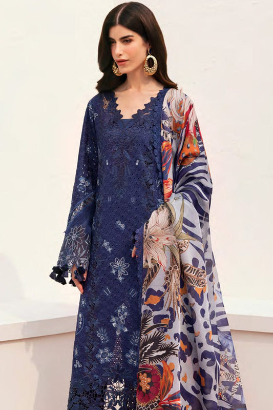 03-Piece Lawn Cotton Heavy Sequenced Embroidered Chikankari Suit - Ready To Wear