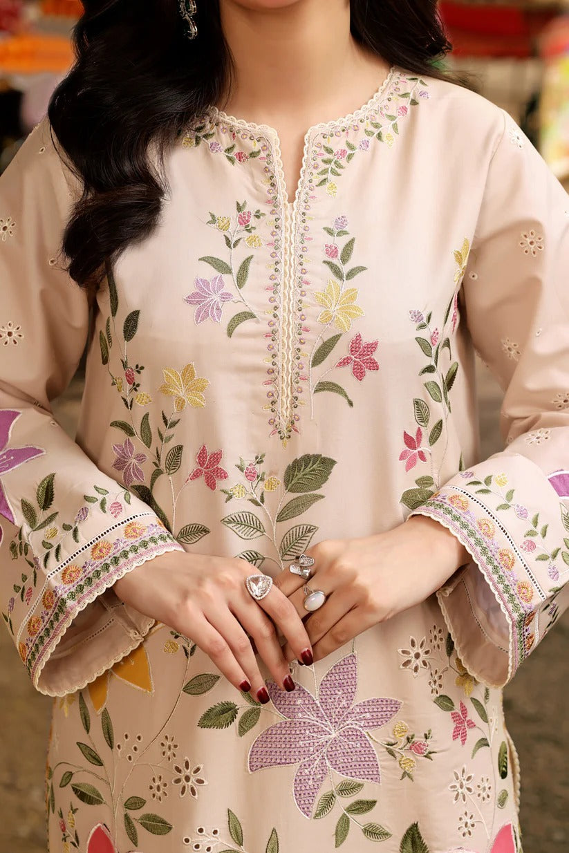 03-Piece Lawn Suit With Embroidered Chikankari - Ready To Wear