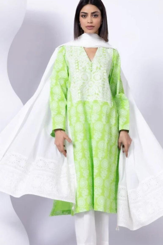 03-Piece Lawn Cotton Suit - Ready To Wear