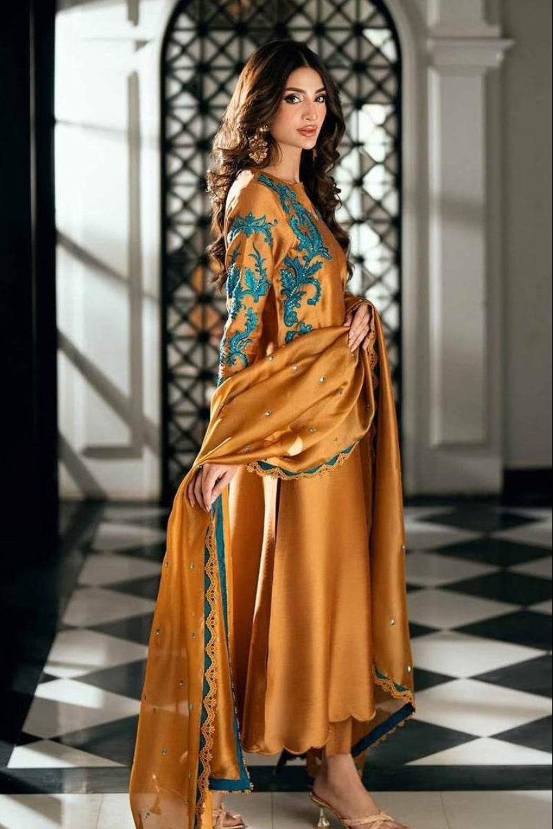 03-Piece Russian Silk Suit - Ready To Wear