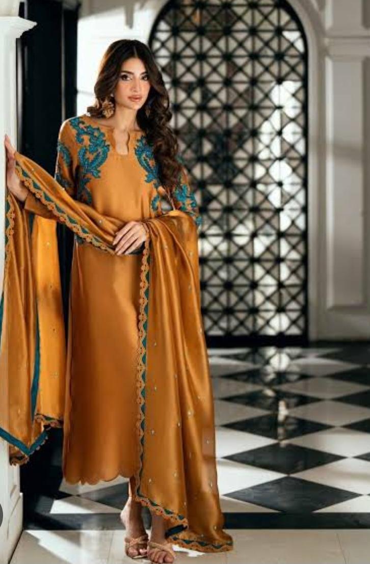 03-Piece Russian Silk Suit - Ready To Wear