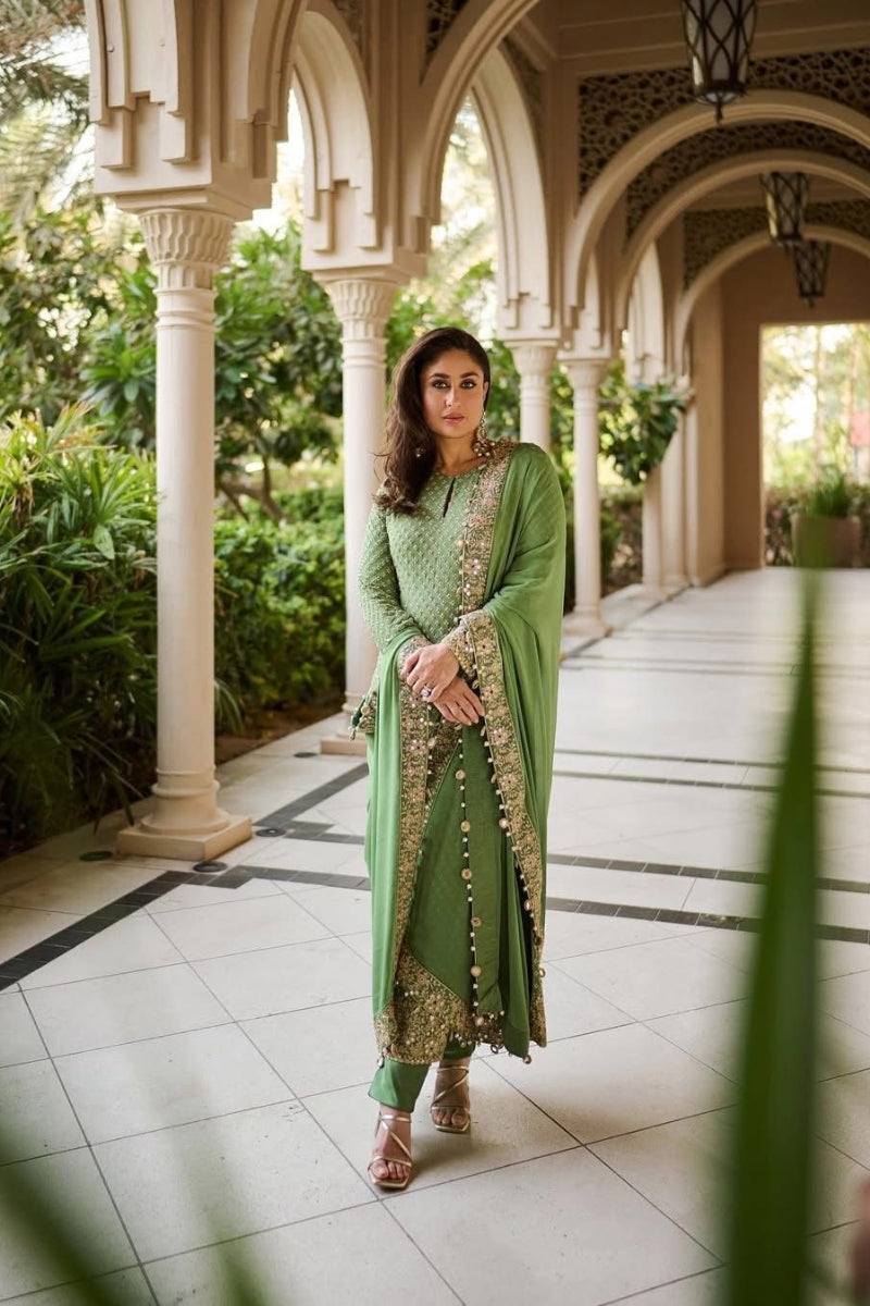 03-Piece Chiffon Suit With Embroidery - Ready To Wear