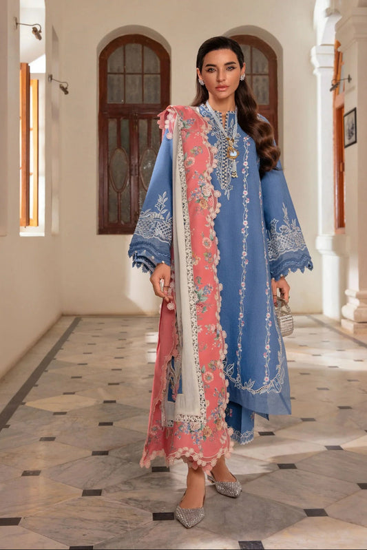 03-Piece Lawn Suit With Embroidery - Ready To Wear