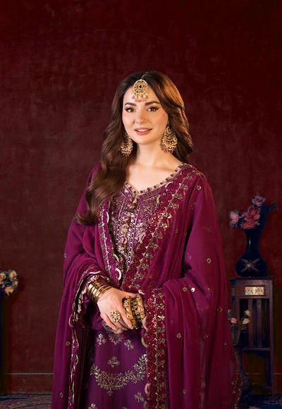 03-Piece Chiffon Suit With Embroidery - Ready To Wear