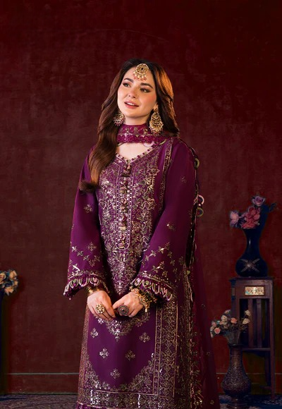 03-Piece Chiffon Suit With Embroidery - Ready To Wear