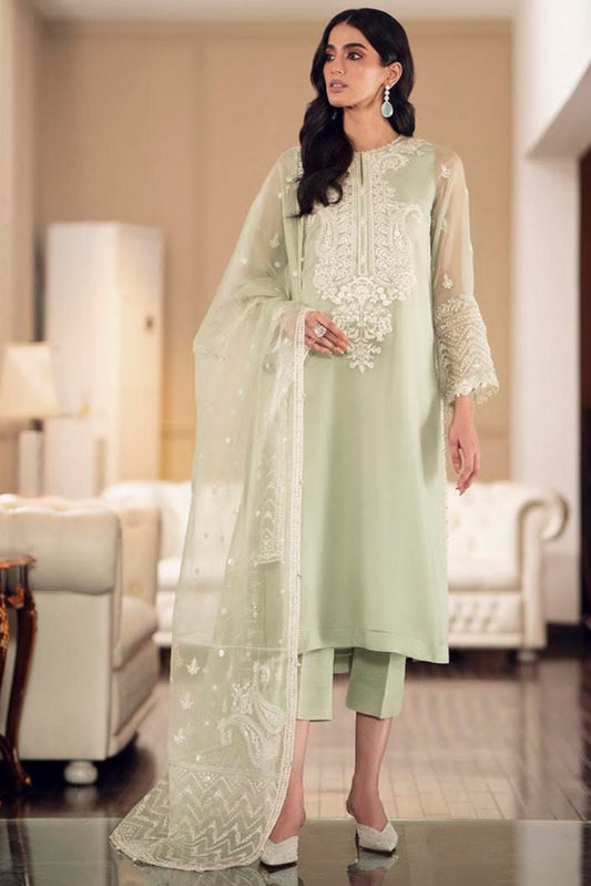 03-Piece Chiffon Suit With Embroidery - Ready To Wear