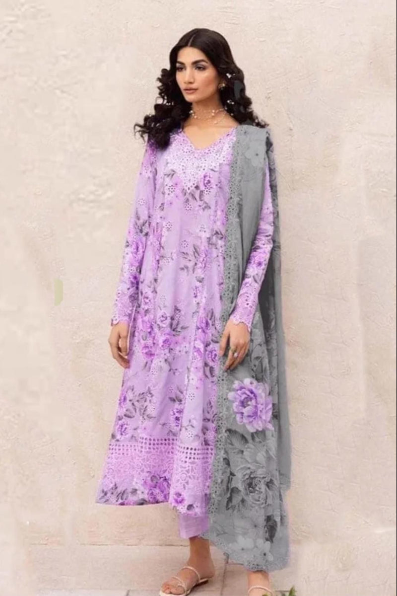 03-Piece Printed Lawn Suit - Ready To Wear