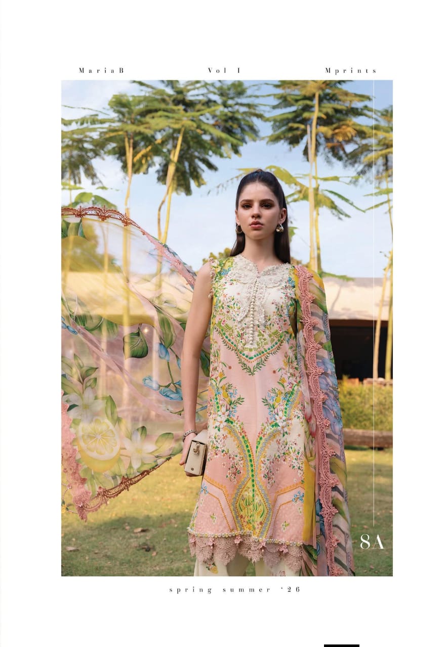 03-Piece Printed Lawn Suit With Embroidery - Ready To Wear