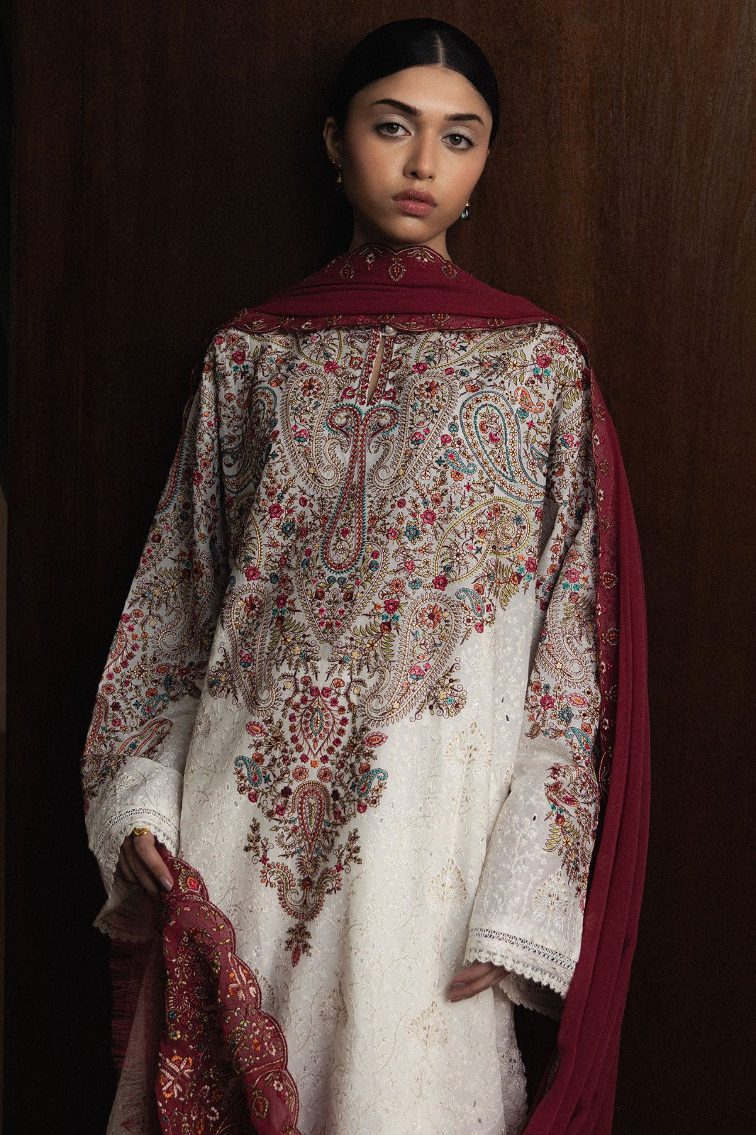 03-Piece Lawn Suit With Chikankari Embroidery - Ready To Wear