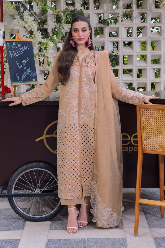 03-Piece Cotton Suit With Chikankari Embroidery - Ready To Wear