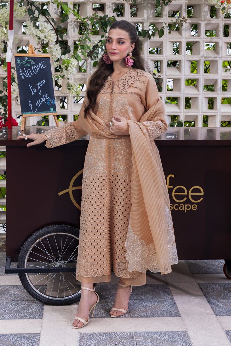 03-Piece Cotton Suit With Chikankari Embroidery - Ready To Wear