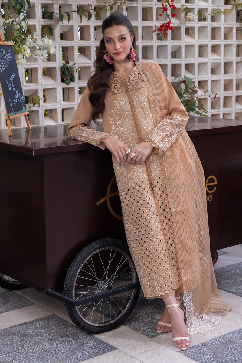 03-Piece Cotton Suit With Chikankari Embroidery - Ready To Wear