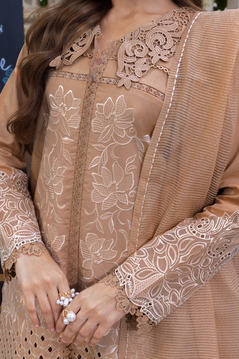 03-Piece Cotton Suit With Chikankari Embroidery - Ready To Wear