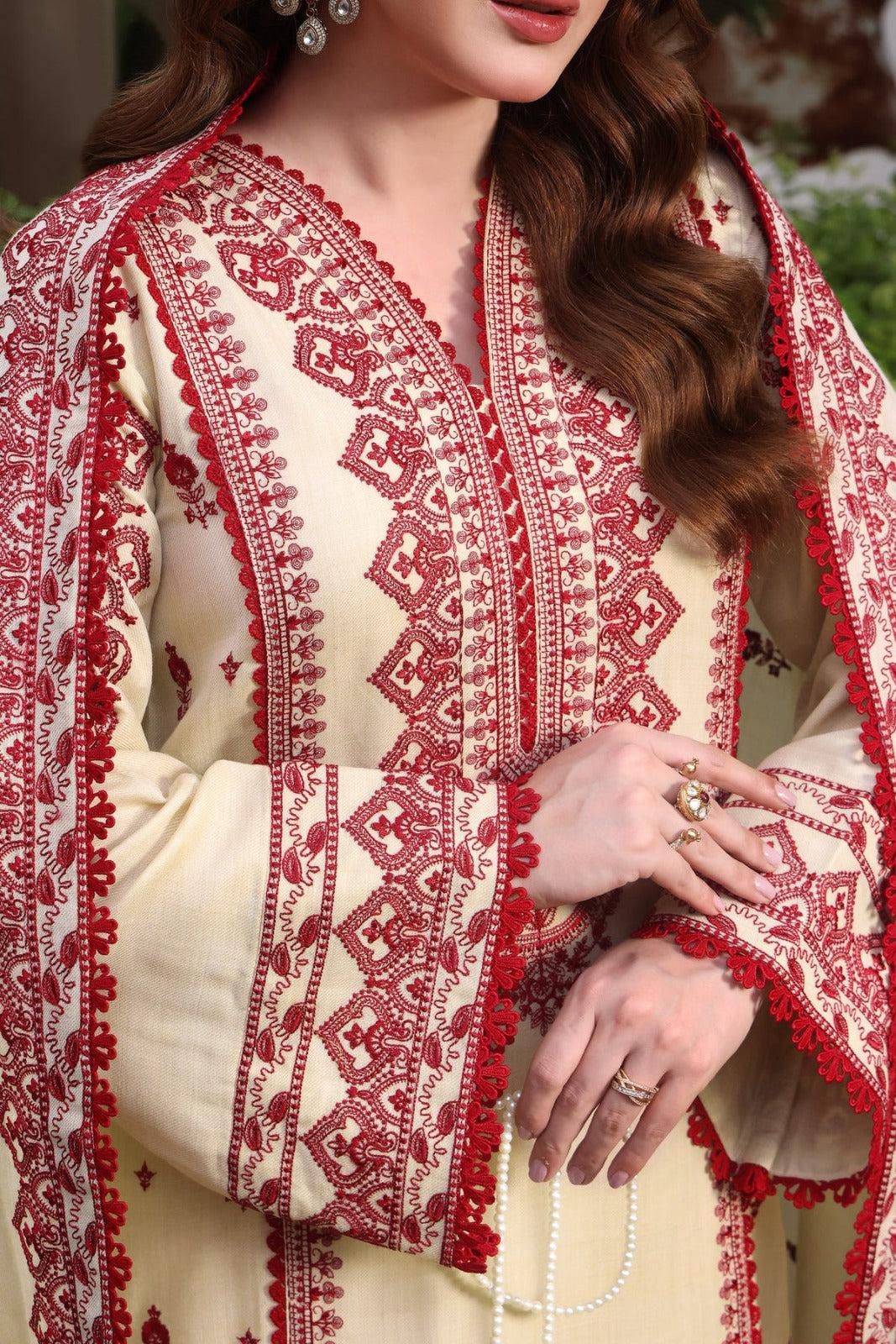03-Piece Lawn Suit With Embroidery | Ready To Wear