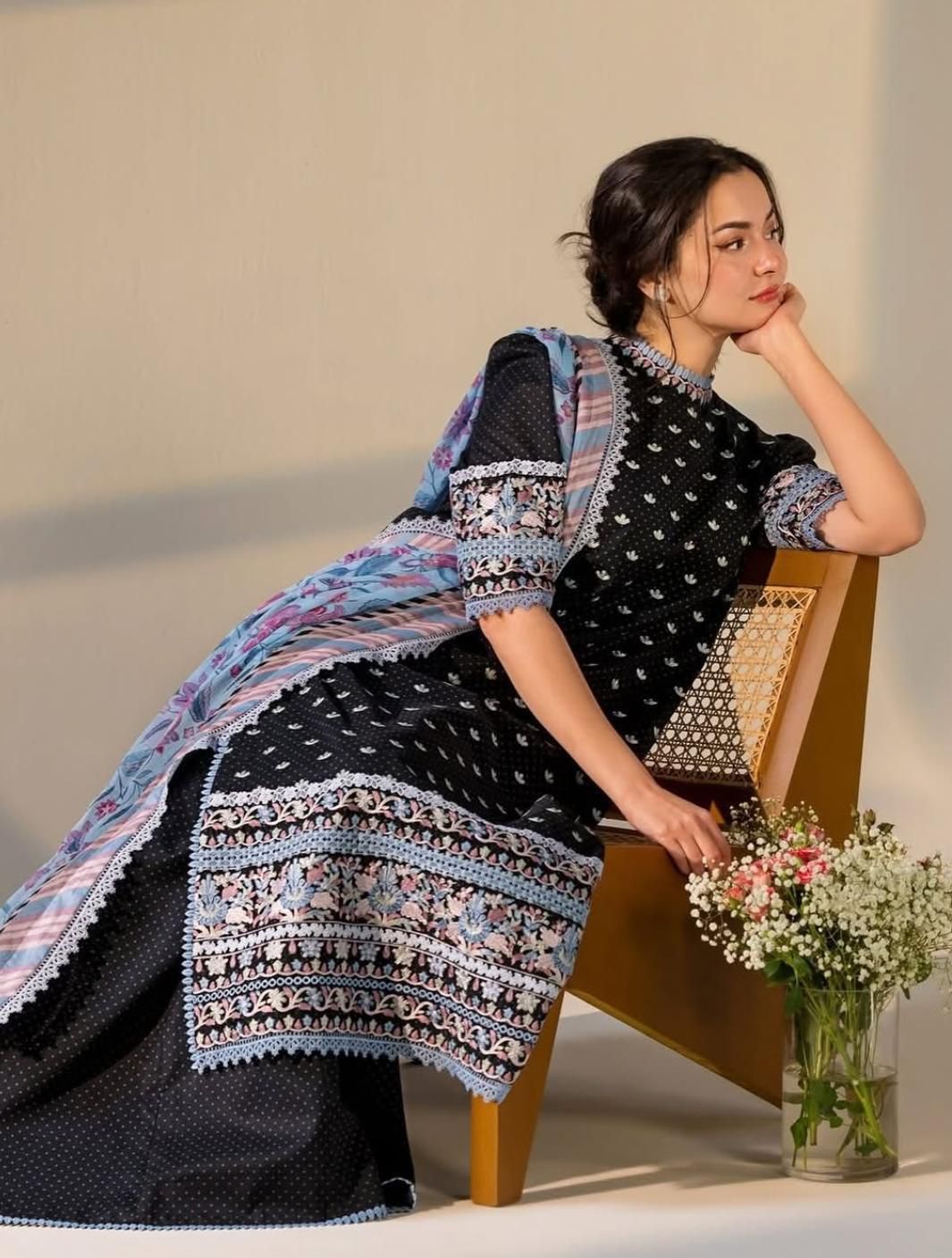 03-Piece Printed Lawn Suit With Embroidery | Ready To Wear