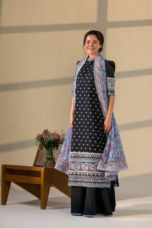 03-Piece Printed Lawn Suit With Embroidery | Ready To Wear