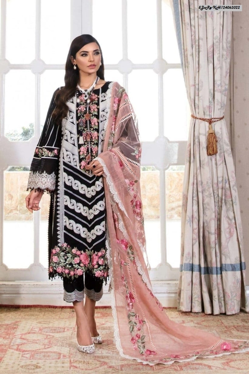 03-Piece Lawn Suit With Schiffli Embroidery | Ready To Wear