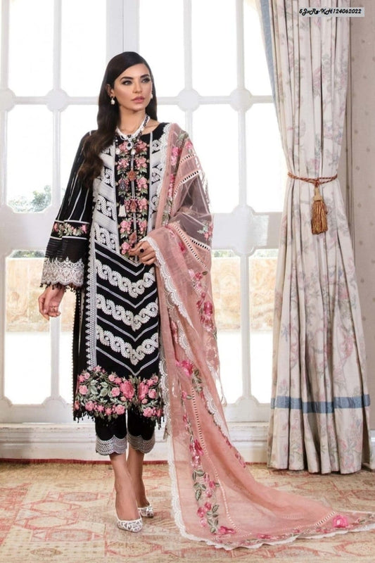 03-Piece Lawn Suit With Schiffli Embroidery | Ready To Wear