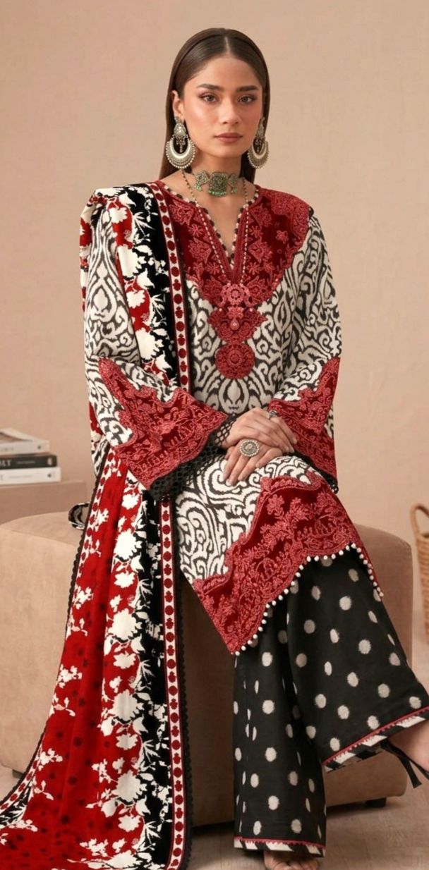 03-Piece Printed Lawn With Embroidery | Ready To Wear
