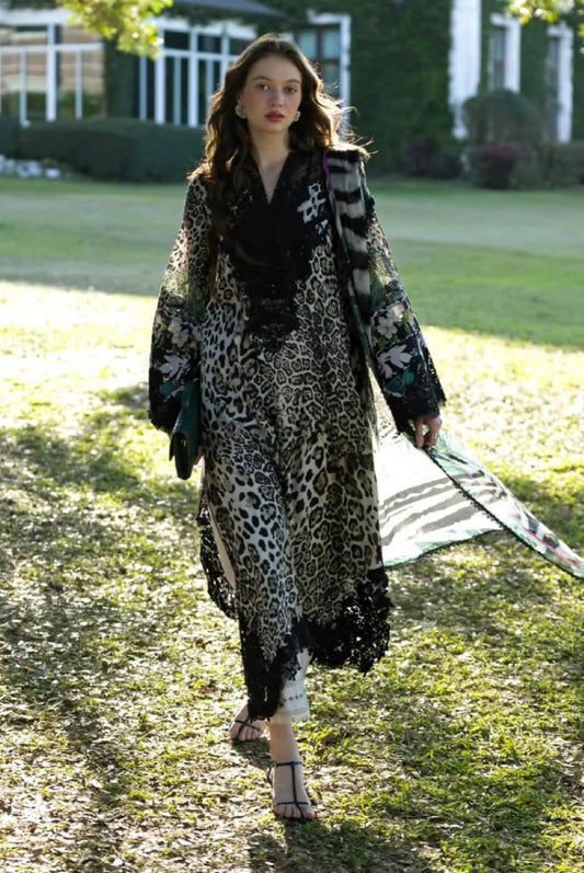 03-Piece Printed Lawn Suit With Embroidery | Ready To Wear