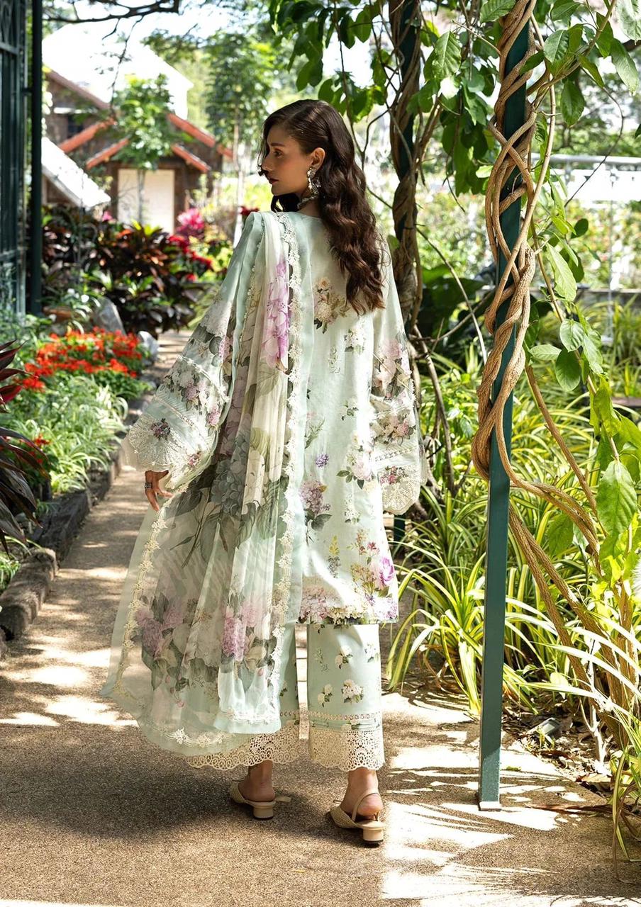 03-Piece Printed Lawn Suit With Chiffon Dupatta | Ready To Wear