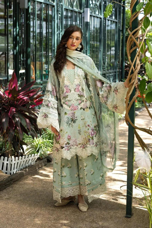 03-Piece Printed Lawn Suit With Chiffon Dupatta | Ready To Wear