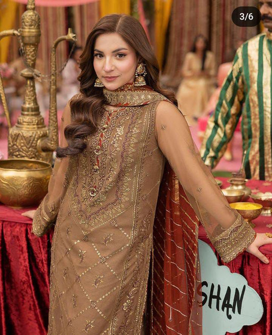 03-Piece Crinkle Chiffon Suit With Crinkle Chiffon Dupatta | Ready To Wear
