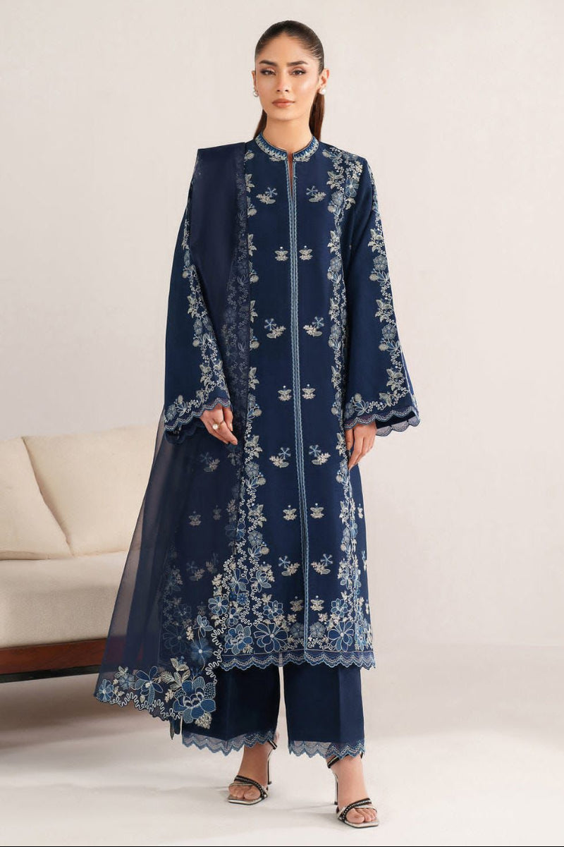 03-Piece Embroidered Lawn Suit With Chiffon Dupatta | Ready To Wear