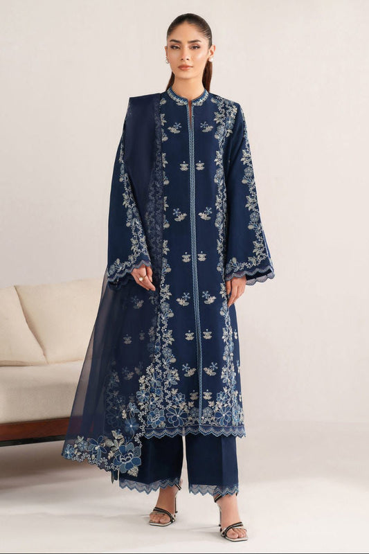 03-Piece Embroidered Lawn Suit With Chiffon Dupatta | Ready To Wear
