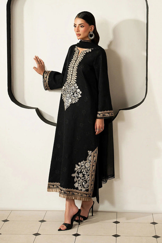03-Piece Embroidered Lawn Cotton Suit With Net Dupatta | Ready To Wear