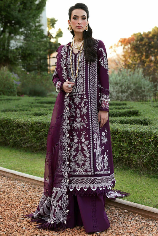 03-Piece Embroidered Lawn Suit With Organza Dupatta | Ready To Wear