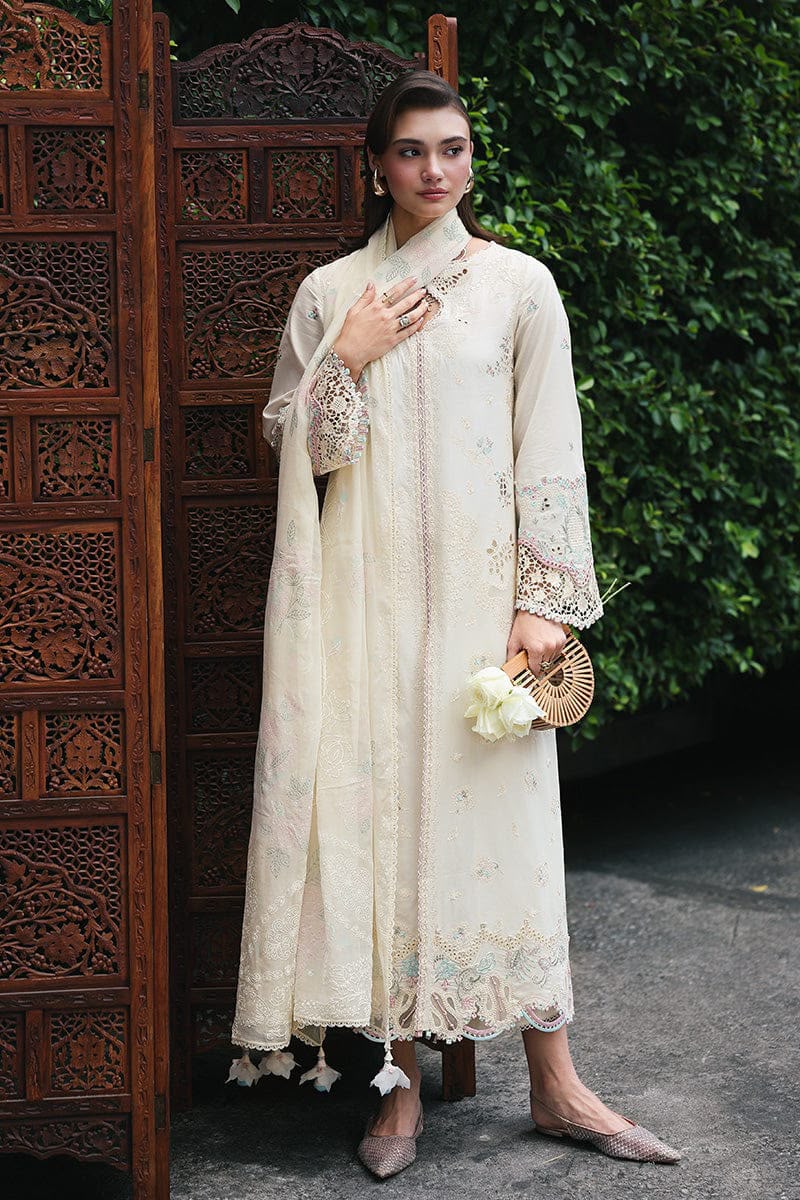 03-Piece Embroidered Lawn Suit With Chiffon Dupatta | Ready To Wear