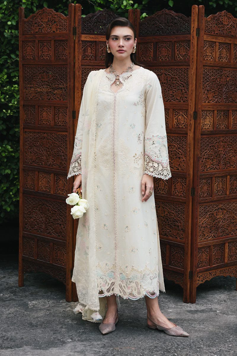 03-Piece Embroidered Lawn Suit With Chiffon Dupatta | Ready To Wear